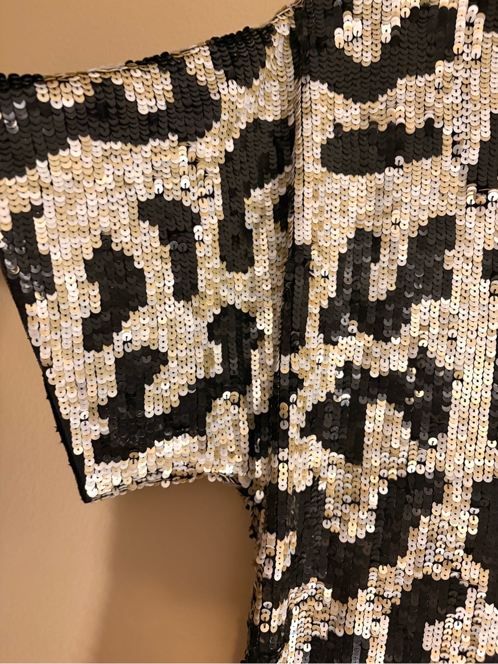 Aidan Mattox Black & Silver Sequin Leopard Shift Dress new with tags - Picture 4 of 7